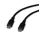 ROLINE USB 2.0 Cable, C–C, M/M, 60W, silicone, black, 1 m
