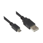 Alcasa 2510-EUM005 USB-kabel USB 2.0 0,5 m USB A Micro-USB B Zwart
