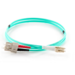 connektgear 10m Duplex Fibre Optic Multi-Mode Cable OM3 50/125 Micron LC to SC - Aqua