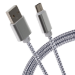 Maplin USB-C to USB-A  15W Braided Cable -Grey- 0.25m