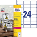 Avery L4773-20 self-adhesive label Rounded rectangle Permanent White 480 pc(s)