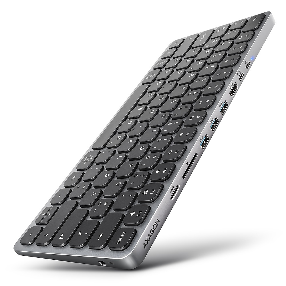 EU Product - HMC-KB keyboard USB-C 5Gbps with HUB microSD/SD 3x USB-A HDMI 4K/60Hz PD 100W - Keyboard