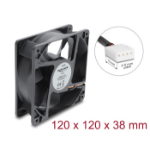 DeLOCK Axial Fan 48 V DC, 120 x 120 x 38 mm with 4 pin PWM fan connector female black