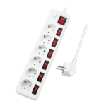 LogiLink LPS250 power extension 1.5 m 6 AC outlet(s) Indoor White
