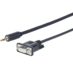Vivolink PROMJDSUB9-25 serial cable Black 25 m 3.5mm D-Sub (DB-9)