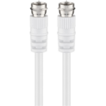 Goobay SAT Antenna Cable (<70 dB), Double Shielded, F plug male to F plug male, aluminium shielding, CCS, PVC-5mm, 5 m, white