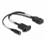 DeLOCK HDMI Cable 4K 60 Hz with DC feed 2.1 x 5.5 mm 0.30 m panel-mount