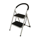 SLINGSBY Folding 2 Tread Step Ladder 150Kg Capacity (Height to Top Step 490mm) White - 359293 DD