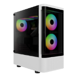 GAMDIAS TALOS E3 CG WH computer case Midi Tower Black, White