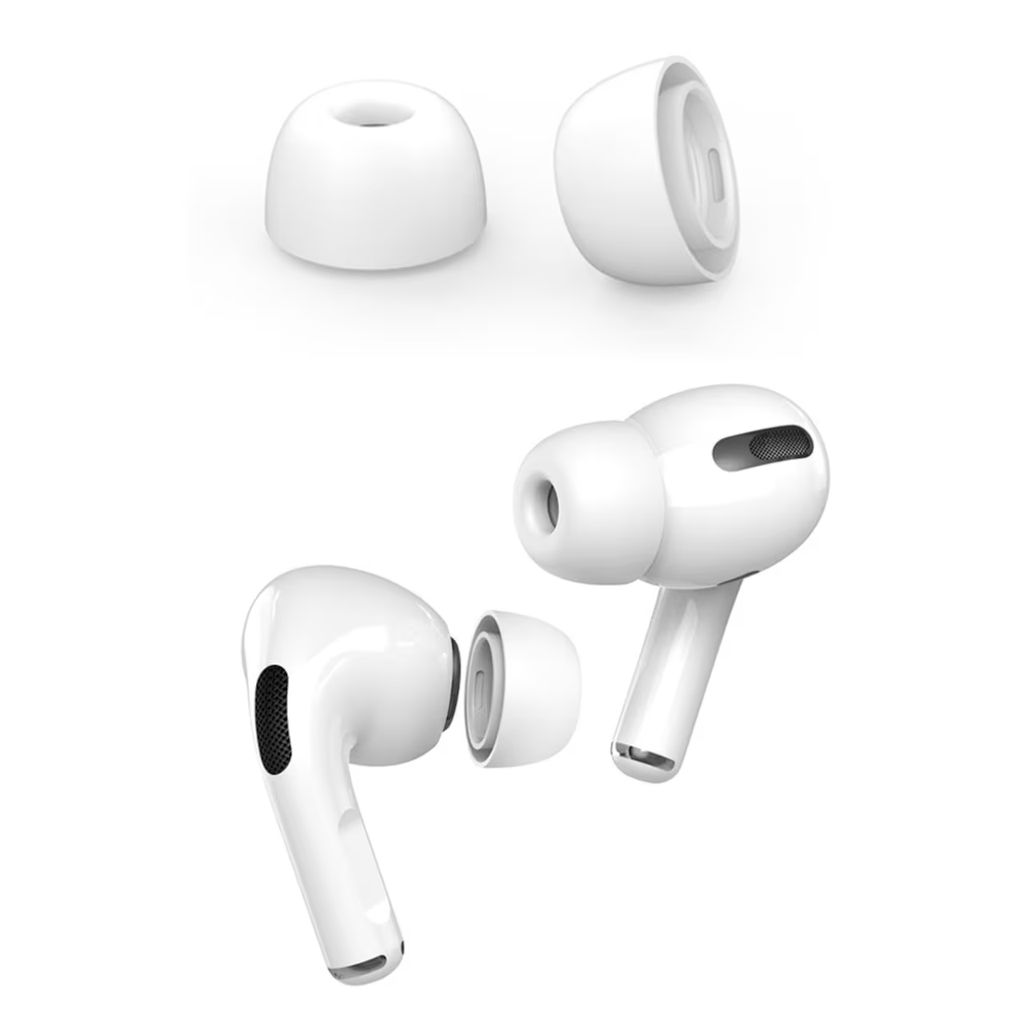 EU Product - Silicone Earbuds for Apple AirPods Pro 2pcs Small & 2pcs Large - White thumbnail