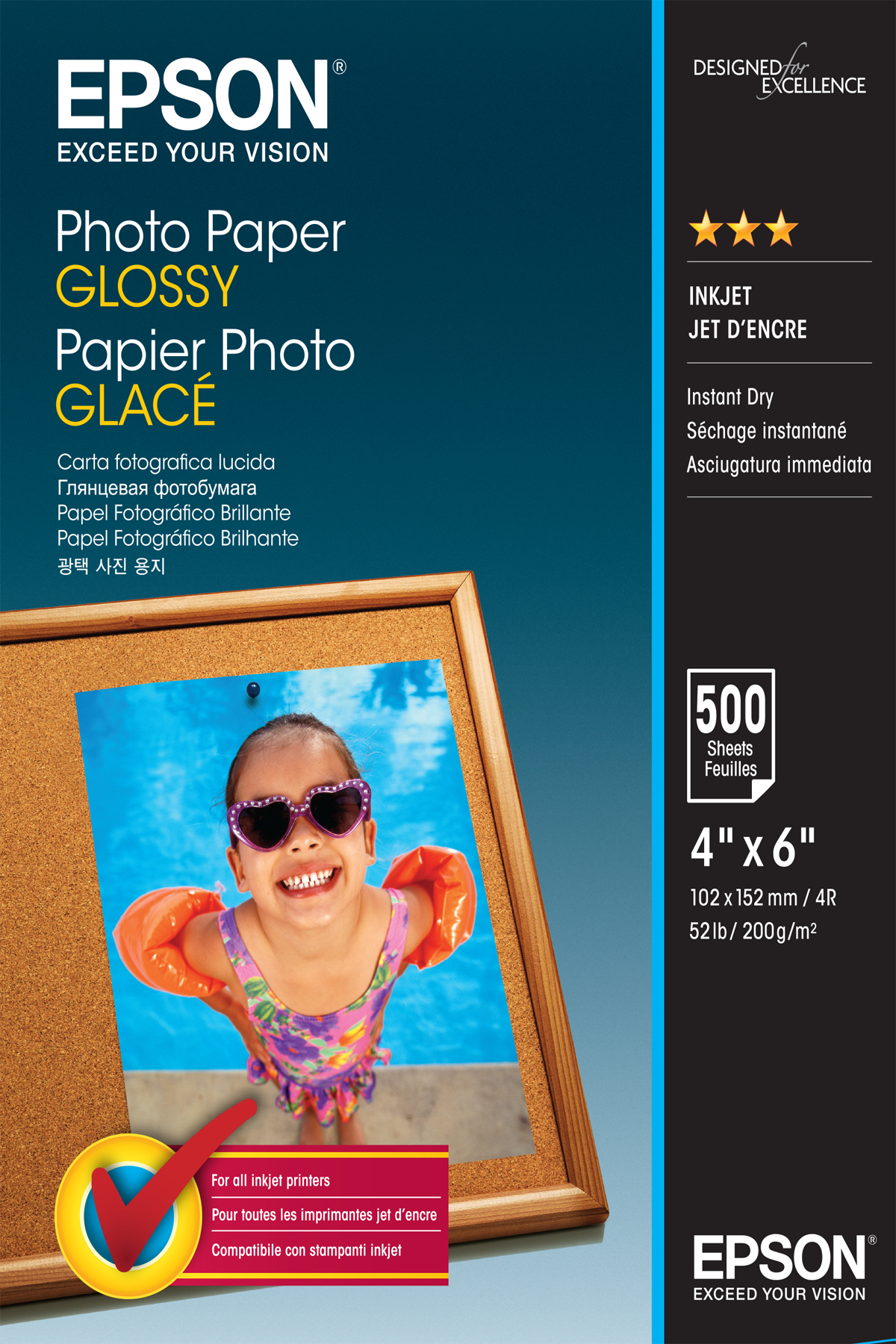 Image of Epson Photo Paper Glossy - 10x15cm - 500 sheets