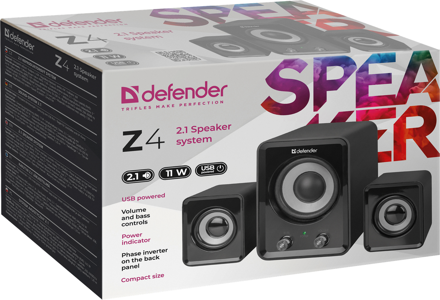 Defender Z4 Svart Kabel 11 W