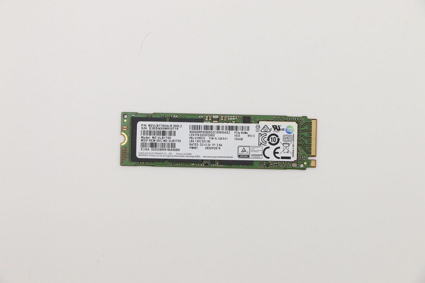 Photos - Other for Computer Lenovo SSD ASM Storage SSD PM981 PCIe - Approx 1-3 working day lead. 01FR5 