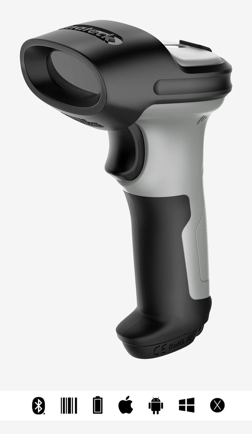 Inateck BCST-70 Handheld bar code reader 1D Laser Black, Grey