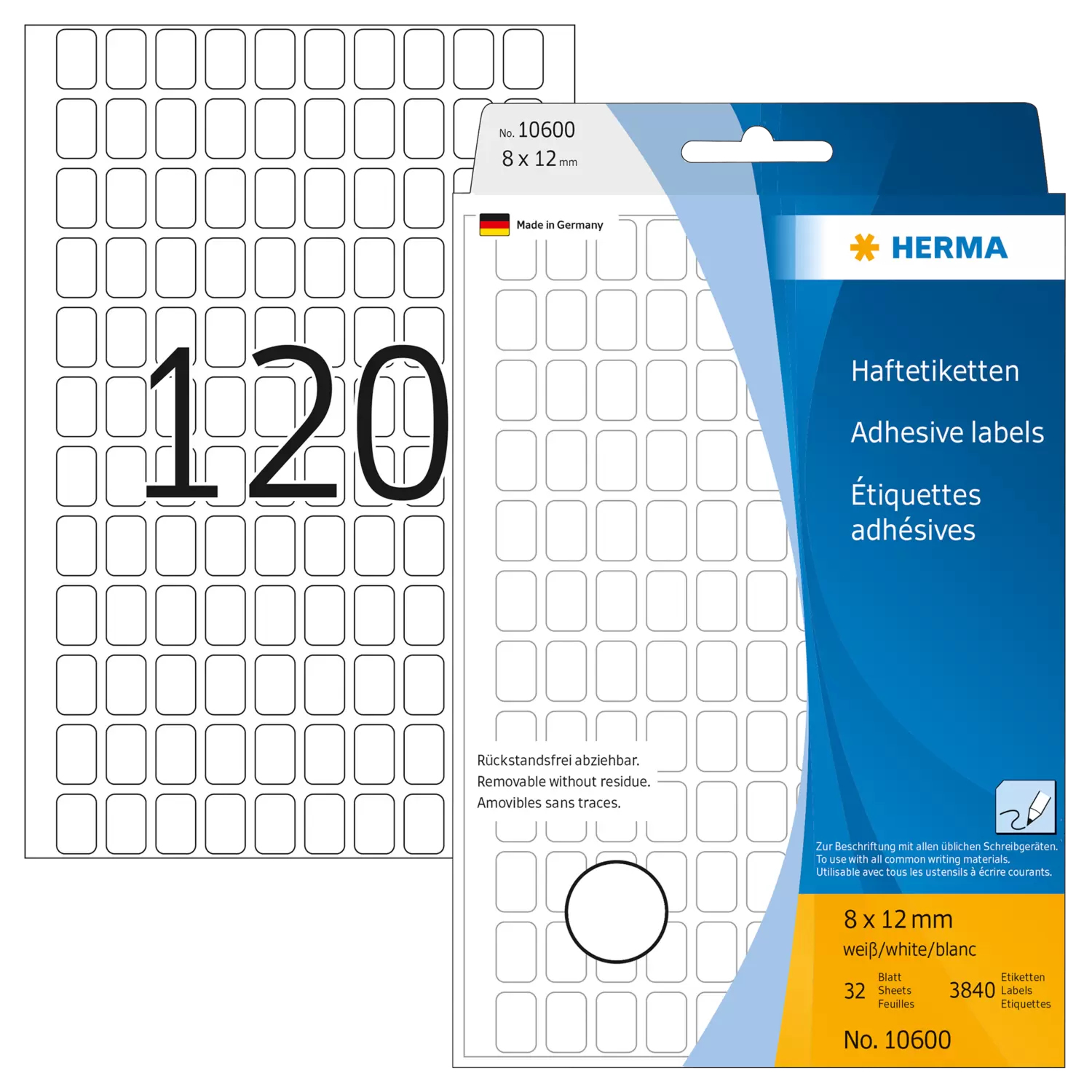 Image of HERMA 10600 self-adhesive label White 3840 pc(s)