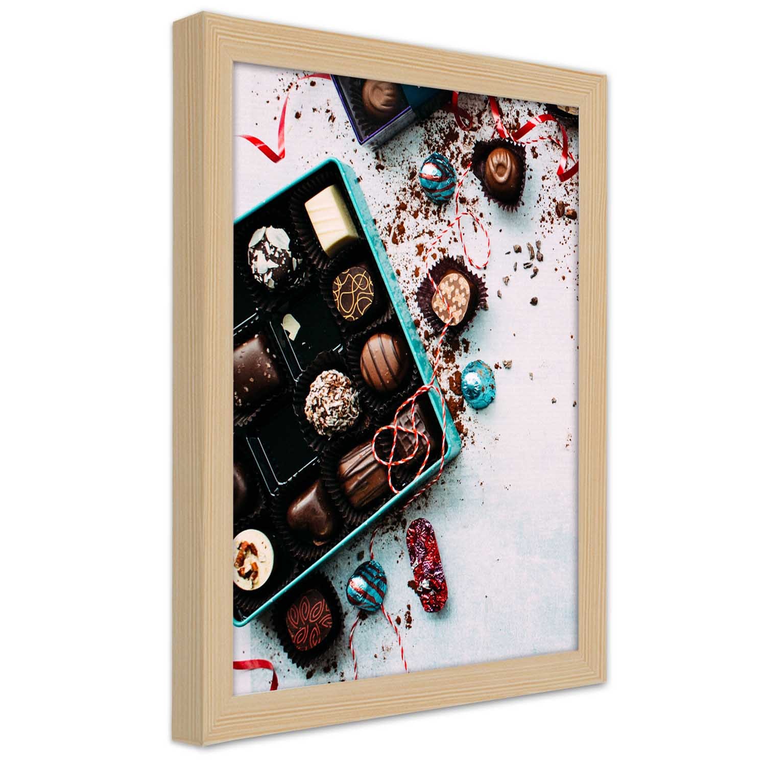 Caro Picture in natural frame, Colorful pralines