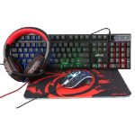 Ultron HAWK Gaming Set keyboard Mouse included QWERTZ German Black, Red, White