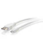 C2G 1ft (0.3m) USB 2.0 A to Micro-B Cable M/M - White