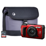 OM Digital Solutions TG-7 12MP 4x Zoom Tough Compact Camera - Red - Camera + 64GB SD Card + Case