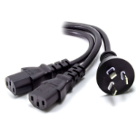 ALOGIC 4m Aus 3 Mains Wall to 2 X IEC C13 Y Splitter Cable (2.5m + 2 * 1.5m) - Male to 2 X Female Cable