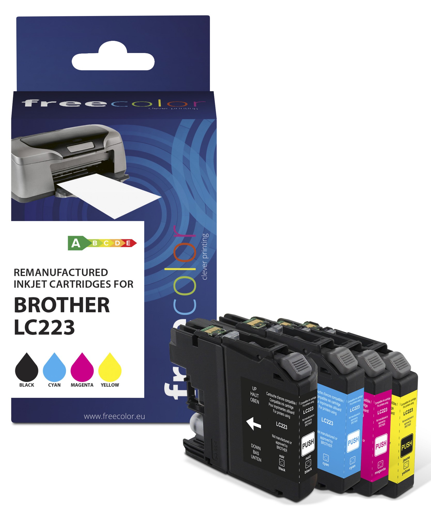 Freecolor K10388F7 ink cartridge 4 pc(s) Compatible Black, Cyan, Magenta, Yellow