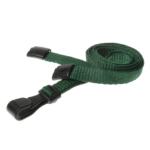 Digital ID 10mm Recycled Plain Dark Green Lanyards with Plastic J Clip (Pack of 100)