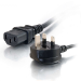C2G Cable de alimentación europeo 16 AWG de 1 m (IEC320C13 a BS 1363)