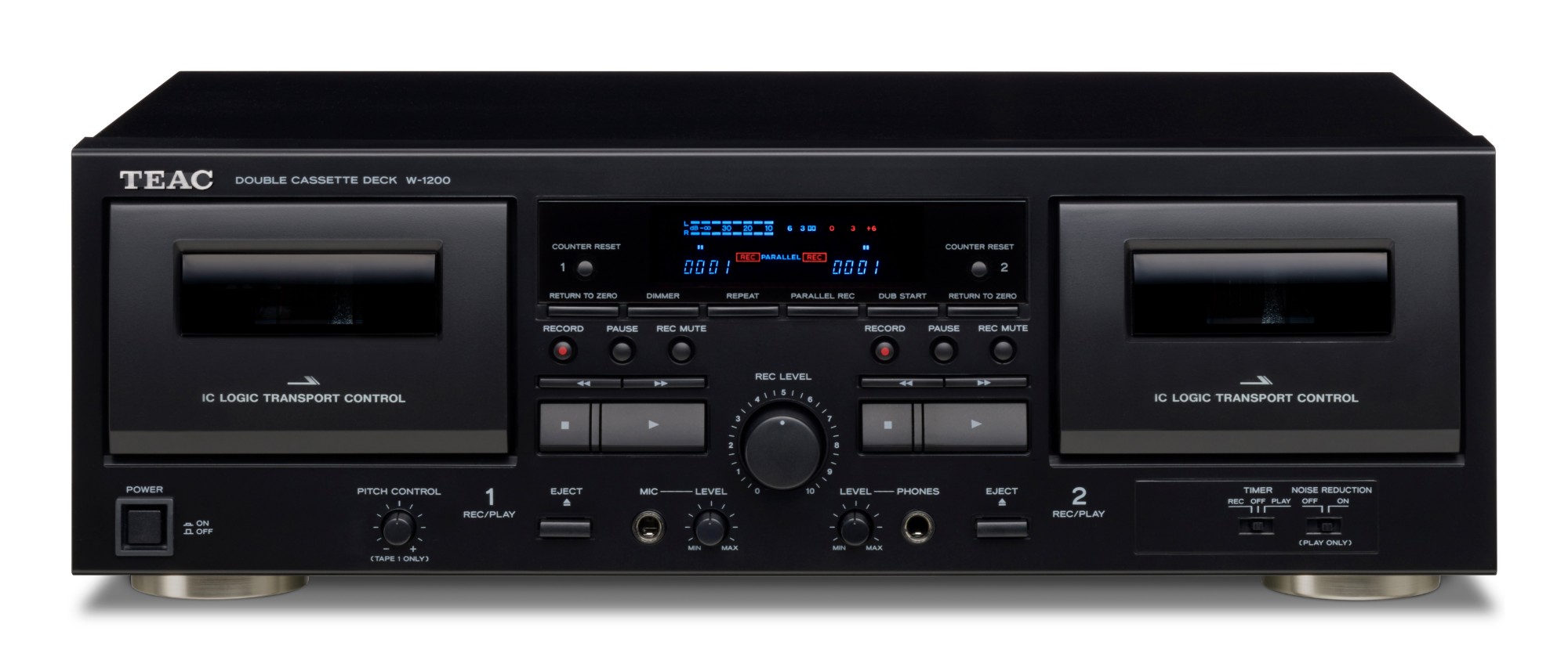 TEAC W-1200 Cassette deck 2 deck(s) Black