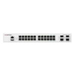 Fortinet FortiSwitch-124F is a performance/price competitive switch with 24x GE port + 4x SFP+ port + 1x RJ45 console. Fanless design.