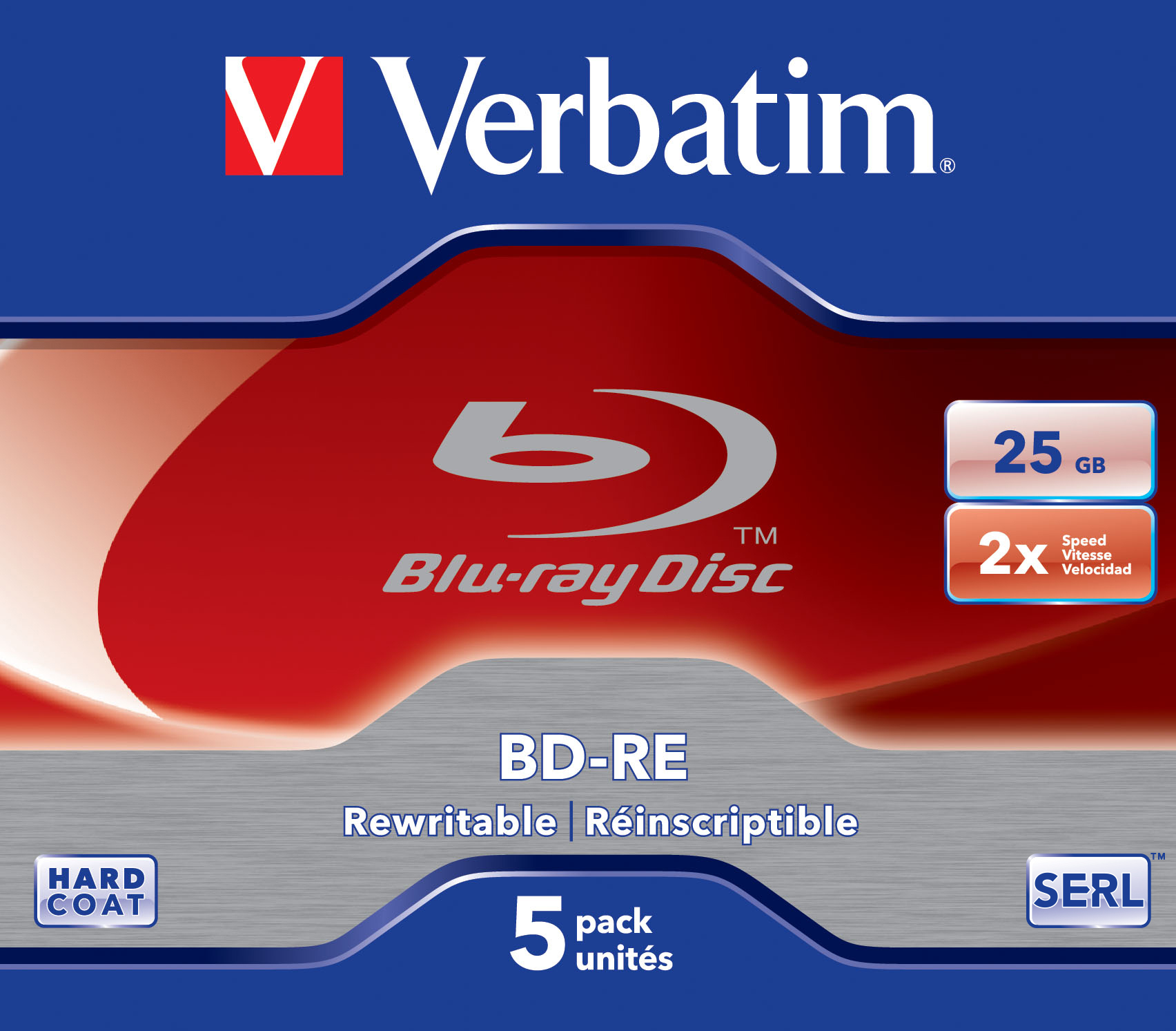Image of Verbatim 43615 blank Blu-Ray disc BD-RE 25 GB 5 pc(s)