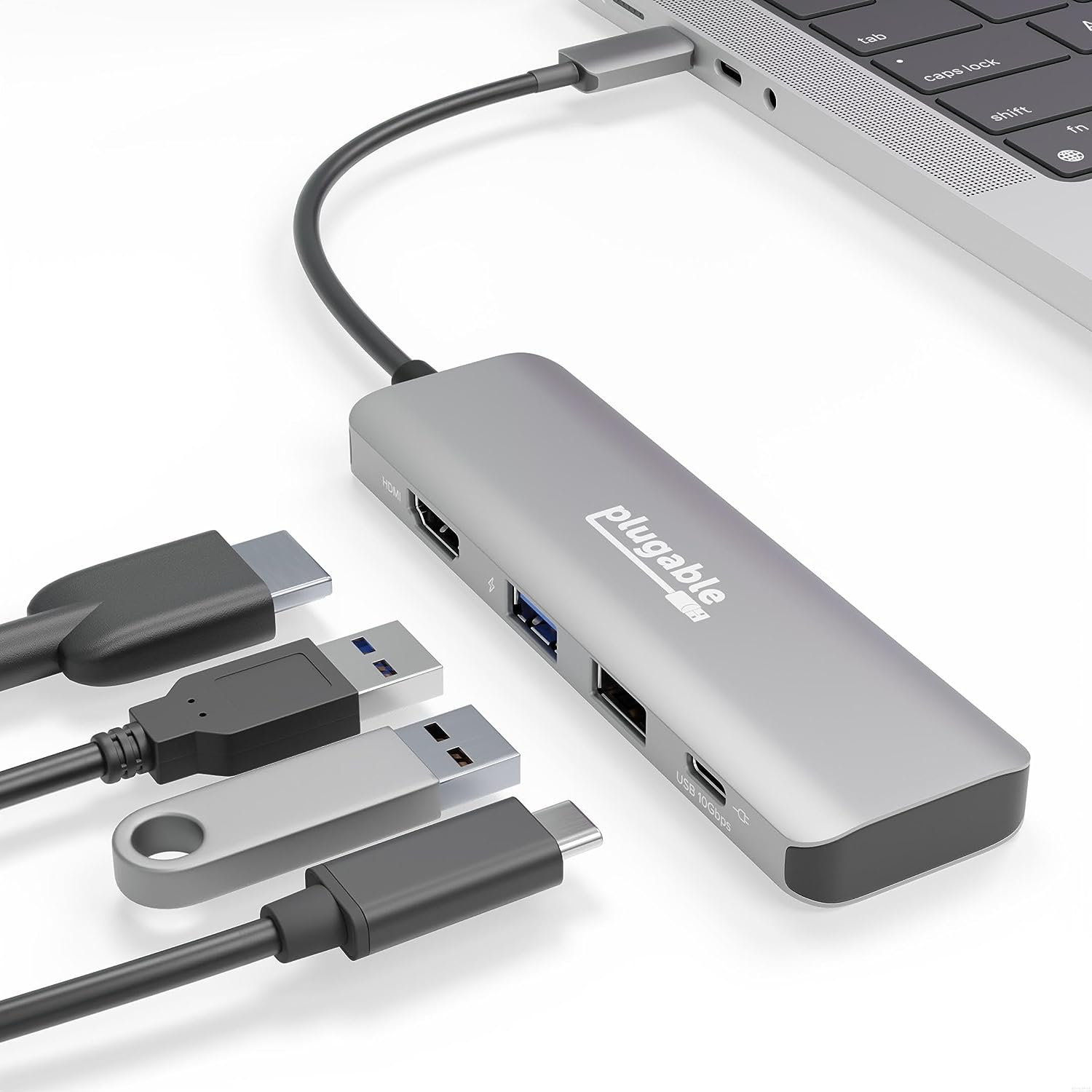 Image of PLUGABLE TECHNOLOGIES USB-C 4-in-1 Hub 100W 10Gbps