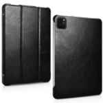 JLC iPad Air 10.9 2020/2022 Genuine Leather Wallet Case - Black