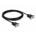 DeLOCK Serial Cable RS-232 D-Sub9 female to female null modem with narrow plug housing 3 m