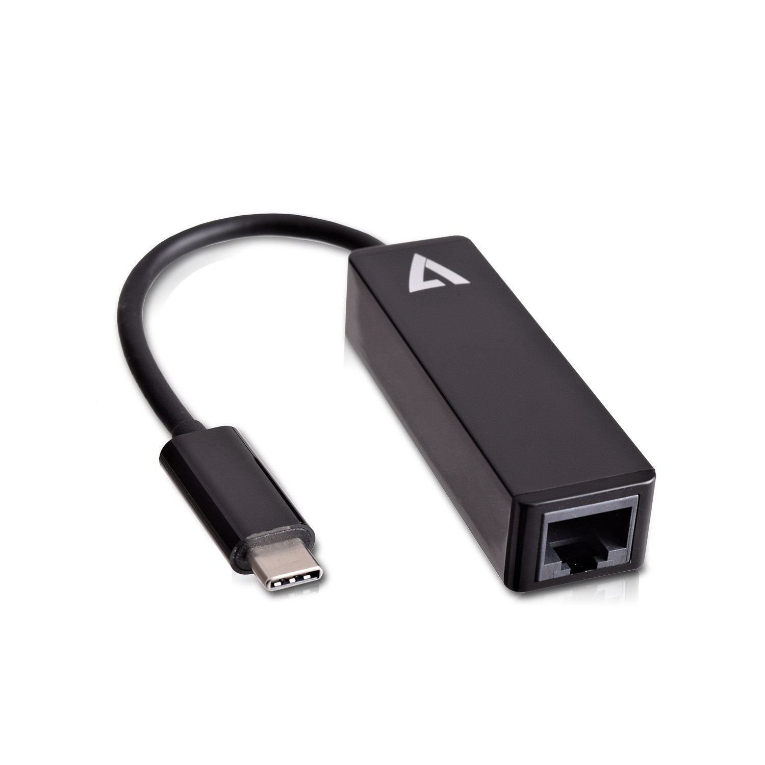 Image of V7 Black USB Video Adapter USB-C Male to RJ45 Male