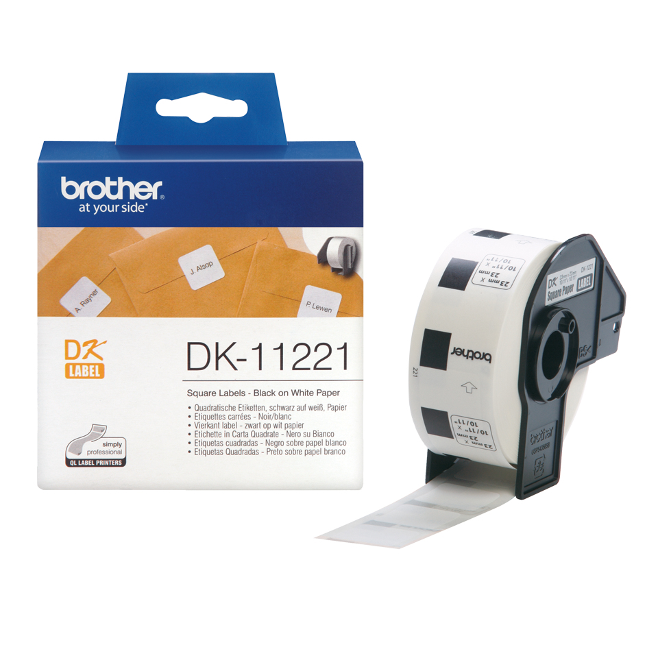 Image of Brother DK-11221 DirectLabel Etikettes 23mm x 23mm 1000 for...