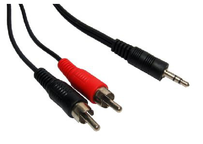 Cables Direct 3.5mm Stereo - Twin RCA Cable audio cable 1.2 m Black