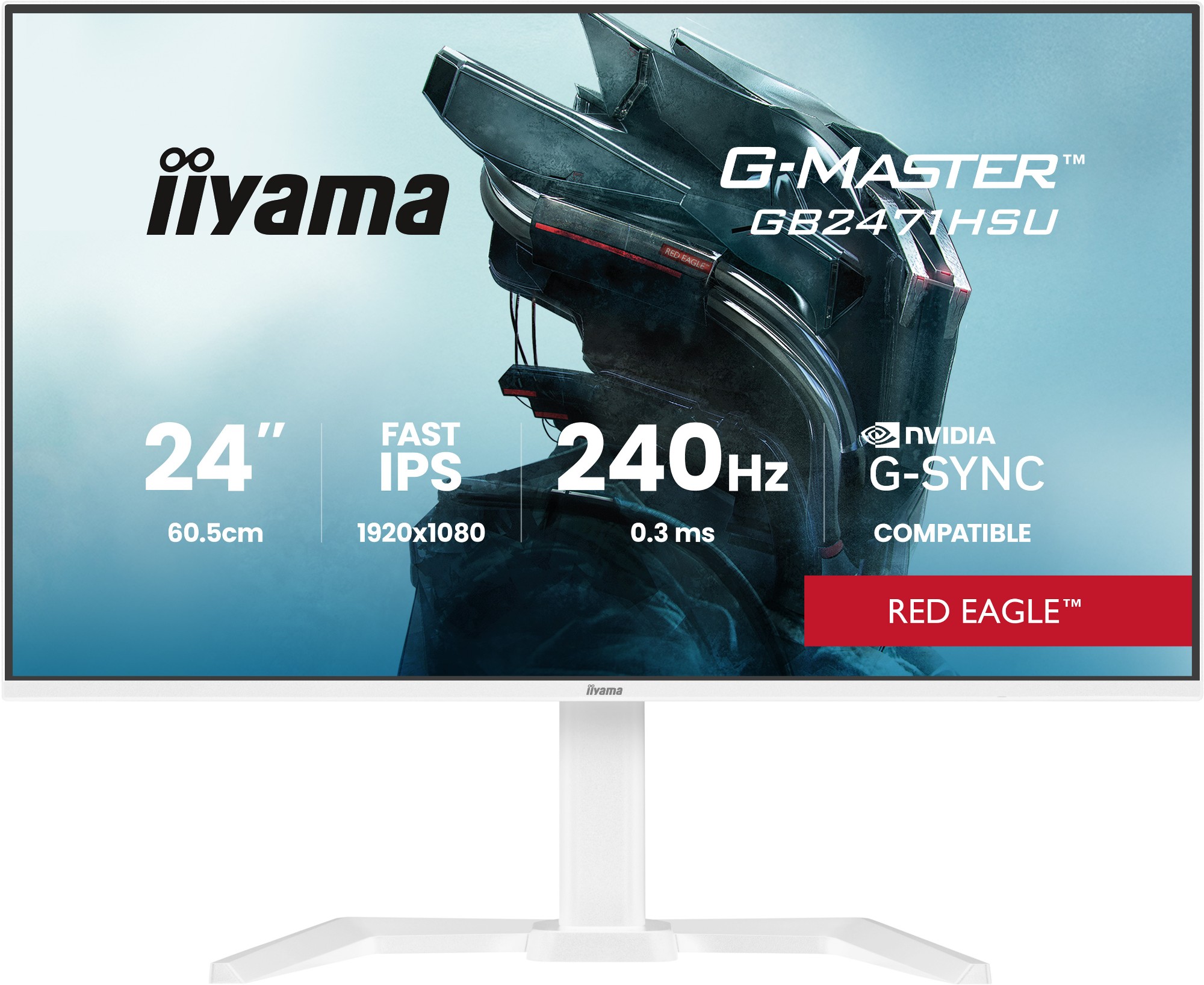 iiyama G-MASTER GB2471HSU-W1 computer monitor 60.5 cm (23.8") 1920 x 1080 pixels White
