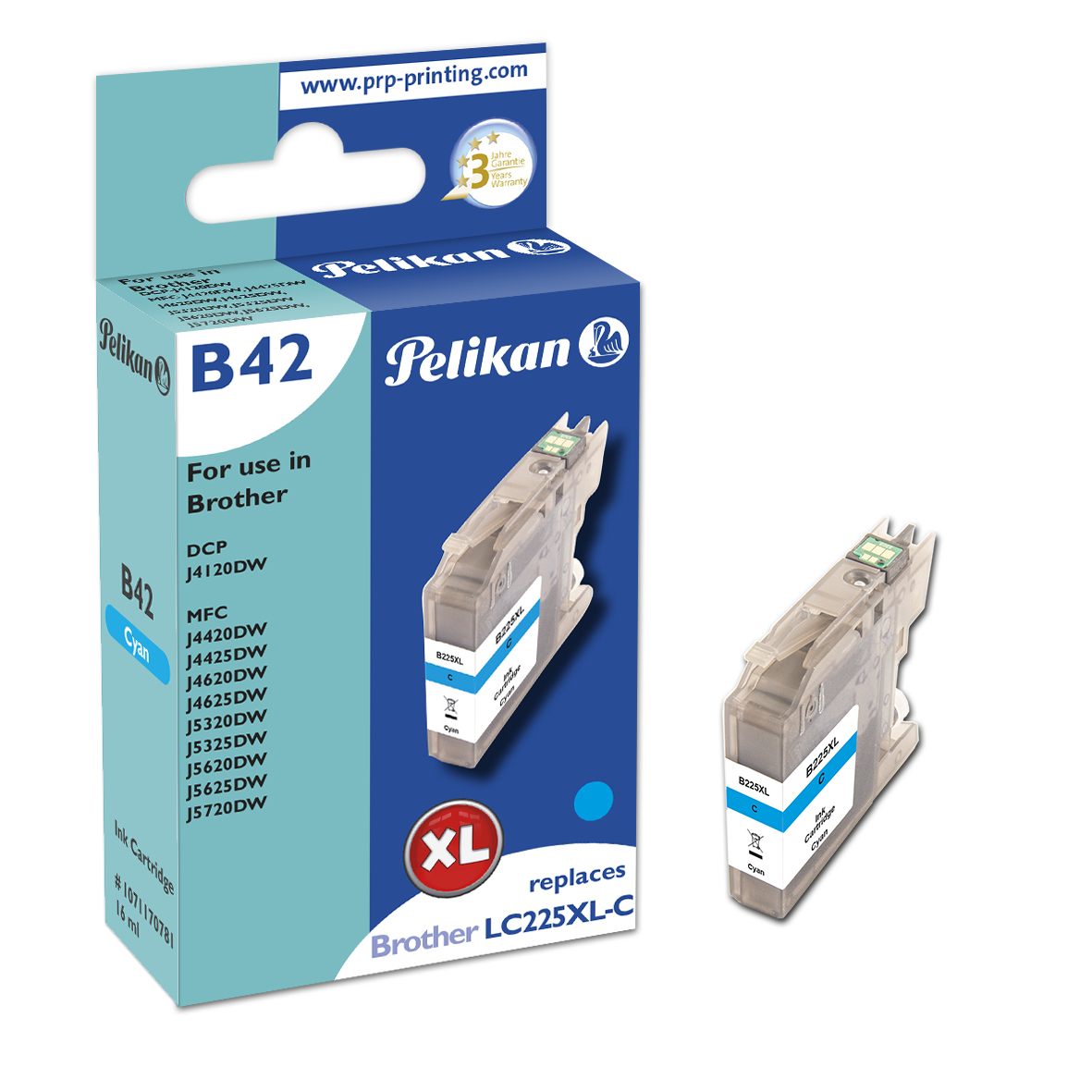 Image of Pelikan 319568/B42 Ink cartridge cyan, 1.2K pages 16ml (replaces...