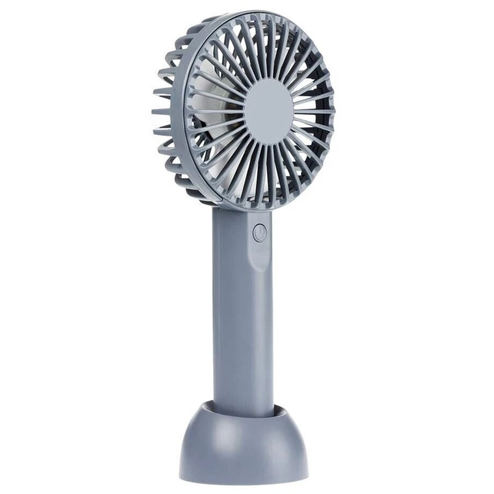 Status Grey 3" Handheld Fan Usb-C Rechargeable 3 Speed Inc Desk Stand