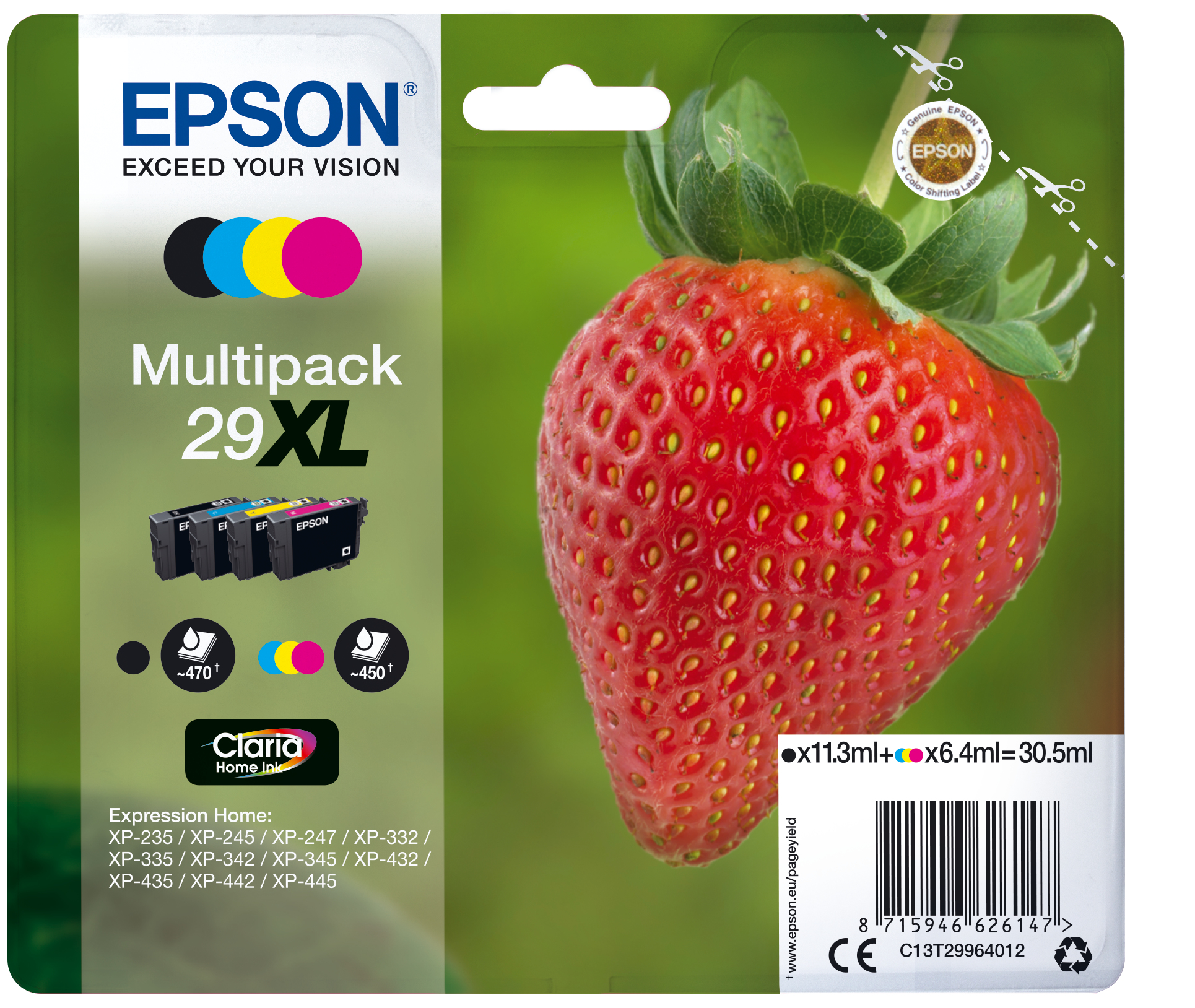 Image of Epson C13T29964012/29XL Ink cartridge multi pack Bk,C,M,Y...