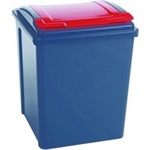 VFM RECYCLING BIN GRY/RED LID 50L