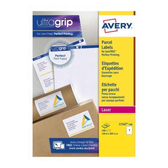 Image of Avery L7167-100 self-adhesive label Rectangle Permanent White 100...