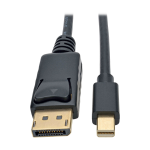 Tripp Lite P583-006-BK Mini DisplayPort to DisplayPort Adapter Cable (M/M), 4K 60 Hz, Black, 6 ft. (1.8 m)