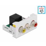 DeLOCK Easy 45 Module 3 x RCA female to RJ45 female port 22.5 x 45 mm