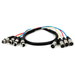 Monoprice 8764 audio cable 35.8" (0.91 m) 4 x XLR (3-pin) Black
