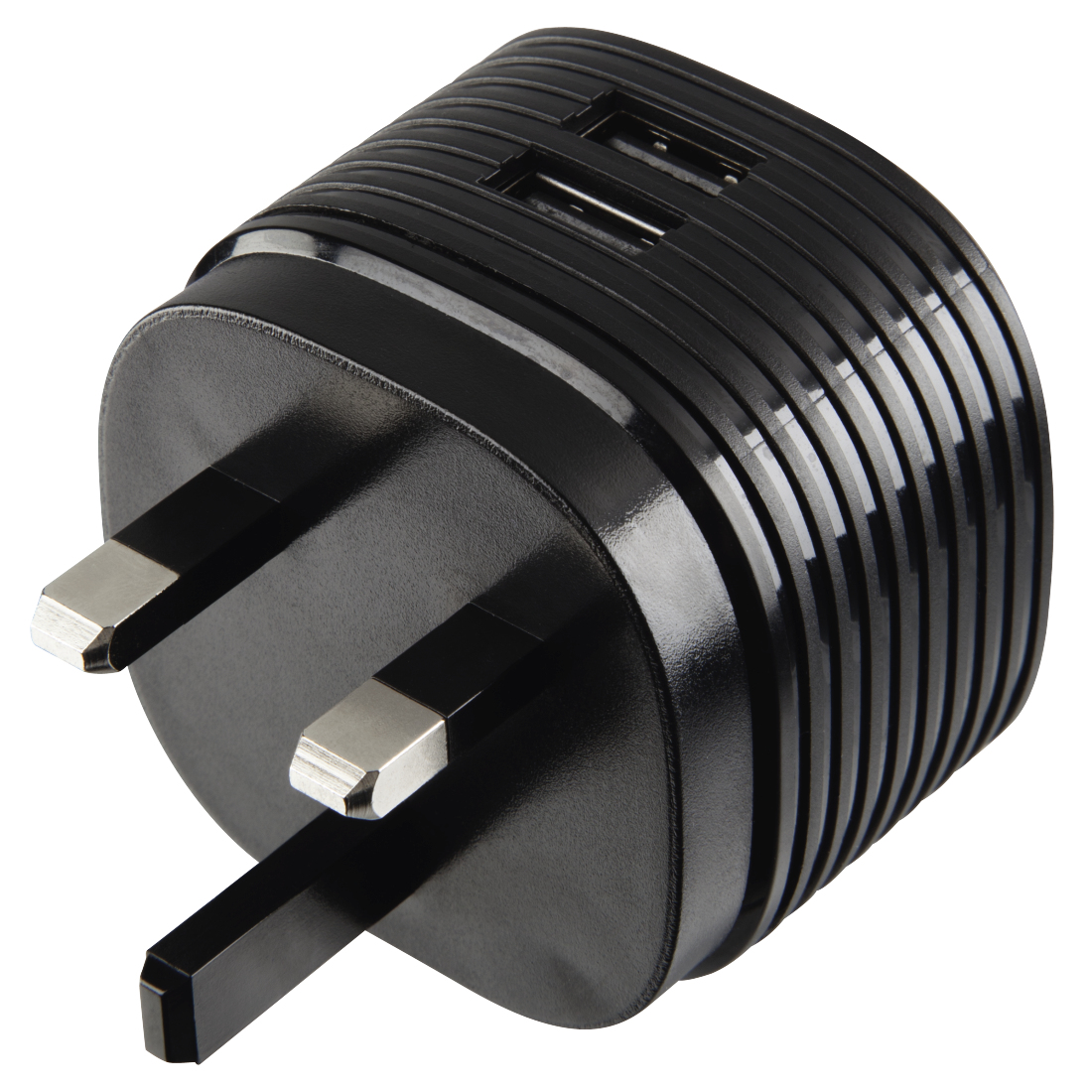 Hama Black Dual Charger. 2X Usb. 2.4A With Uk Plug.