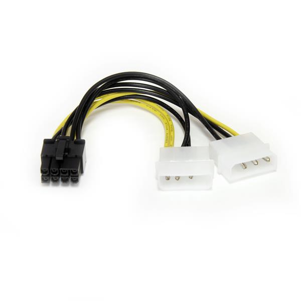 Image of StarTech.com 6in LP4 to 8 Pin PCI Express Video Card Power Cable...