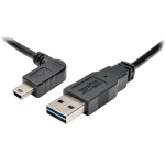 Tripp Lite UR030-006-LAB Universal Reversible USB 2.0 Cable (Reversible A to Left-Angle 5Pin Mini B M/M), 6 ft. (1.83 m)