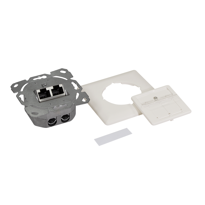 LogiLink Cat.6A Wall Outlet 2xRJ45 STP, vertical, pure white
