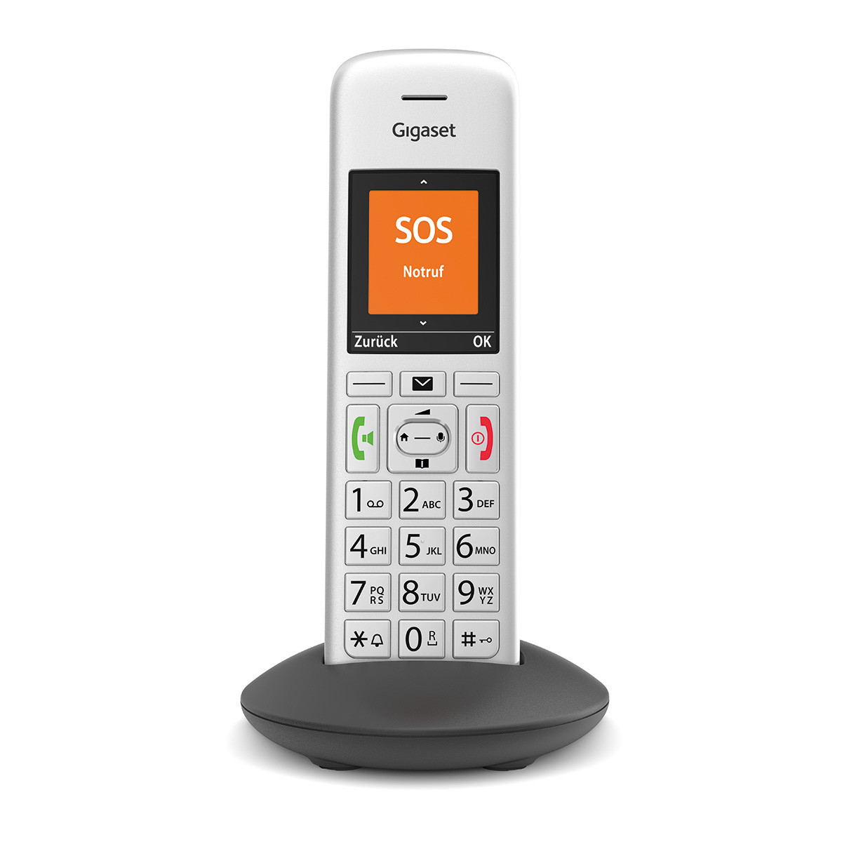 Image of Gigaset E390HX Analog/DECT telephone Caller ID Silver